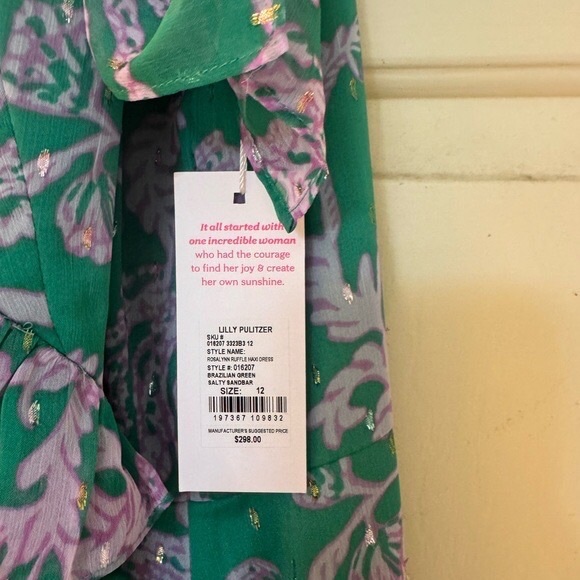 Lilly Pulitzer Rosalyn Ruffle Maxi Dress; size 12 (NWT) - Picture 4 of 4